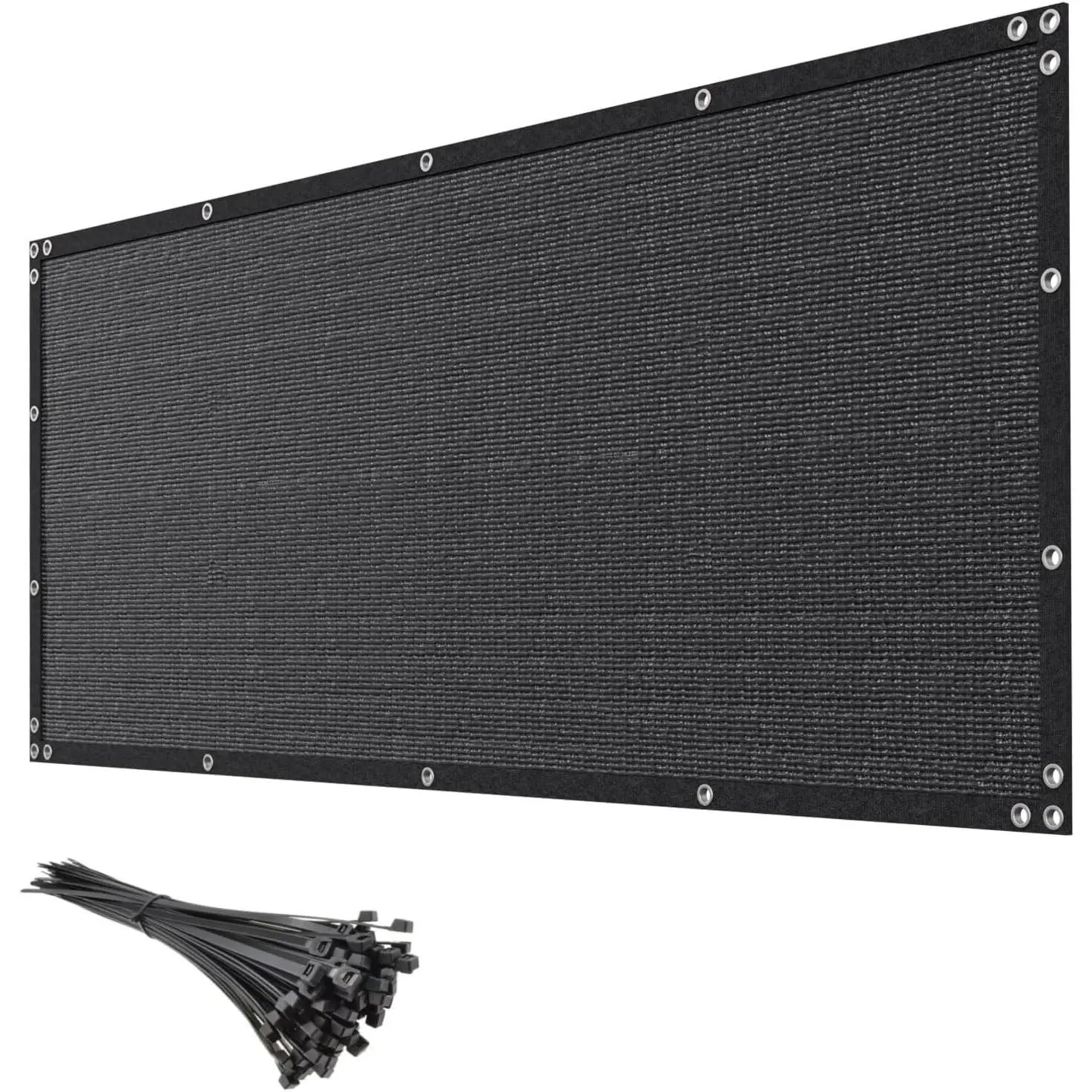 Black Privacy Screen Fence, 8ft x 50ft 90% High Blockage Heavy Duty Mesh Fabric Fence Cover for Backyard Outdoor Use