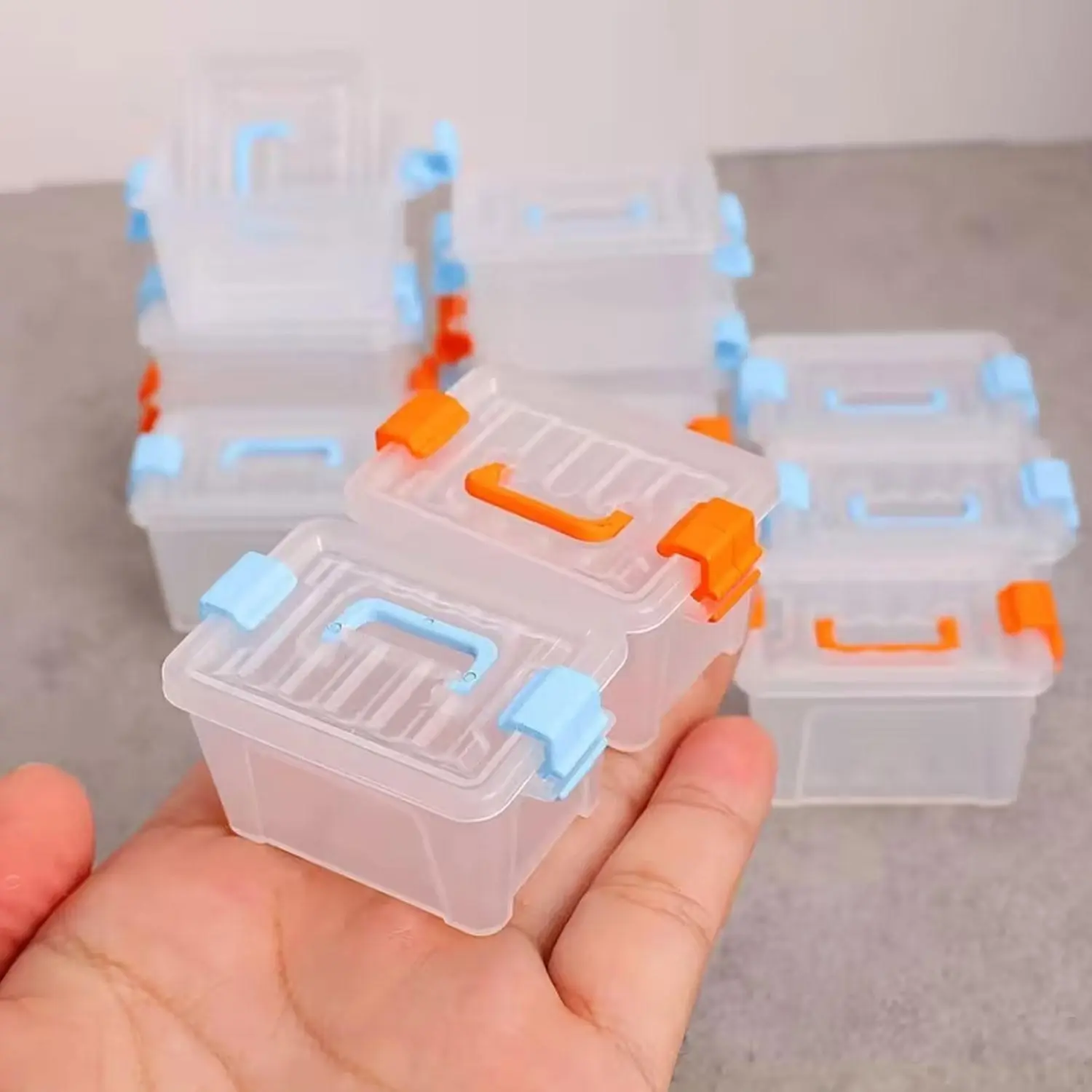 5 sets of mini suitcase storage boxes, transparent small item storage boxes, miniature scene DIY accessories, model scene decorations/photography props, ideal gifts for Halloween and Christmas, handmade miniature models, mini decorations