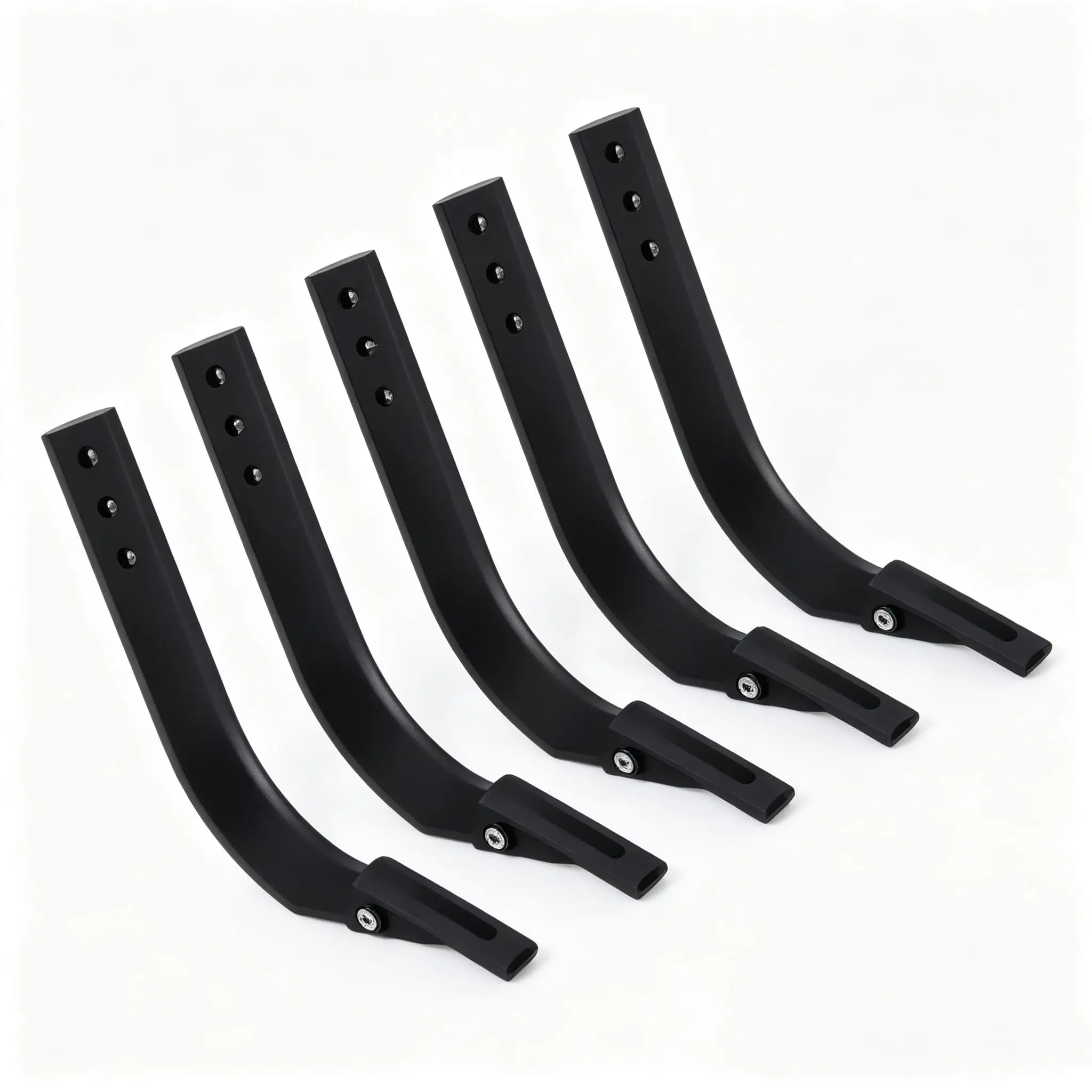 5-Pack Adjustable Steel Box Blade Attachments - Ripper, Scarifier, Plow Shanks with Removable Tapered Teeth, Pins for Digging, 3-Hole & 16-Inch Options