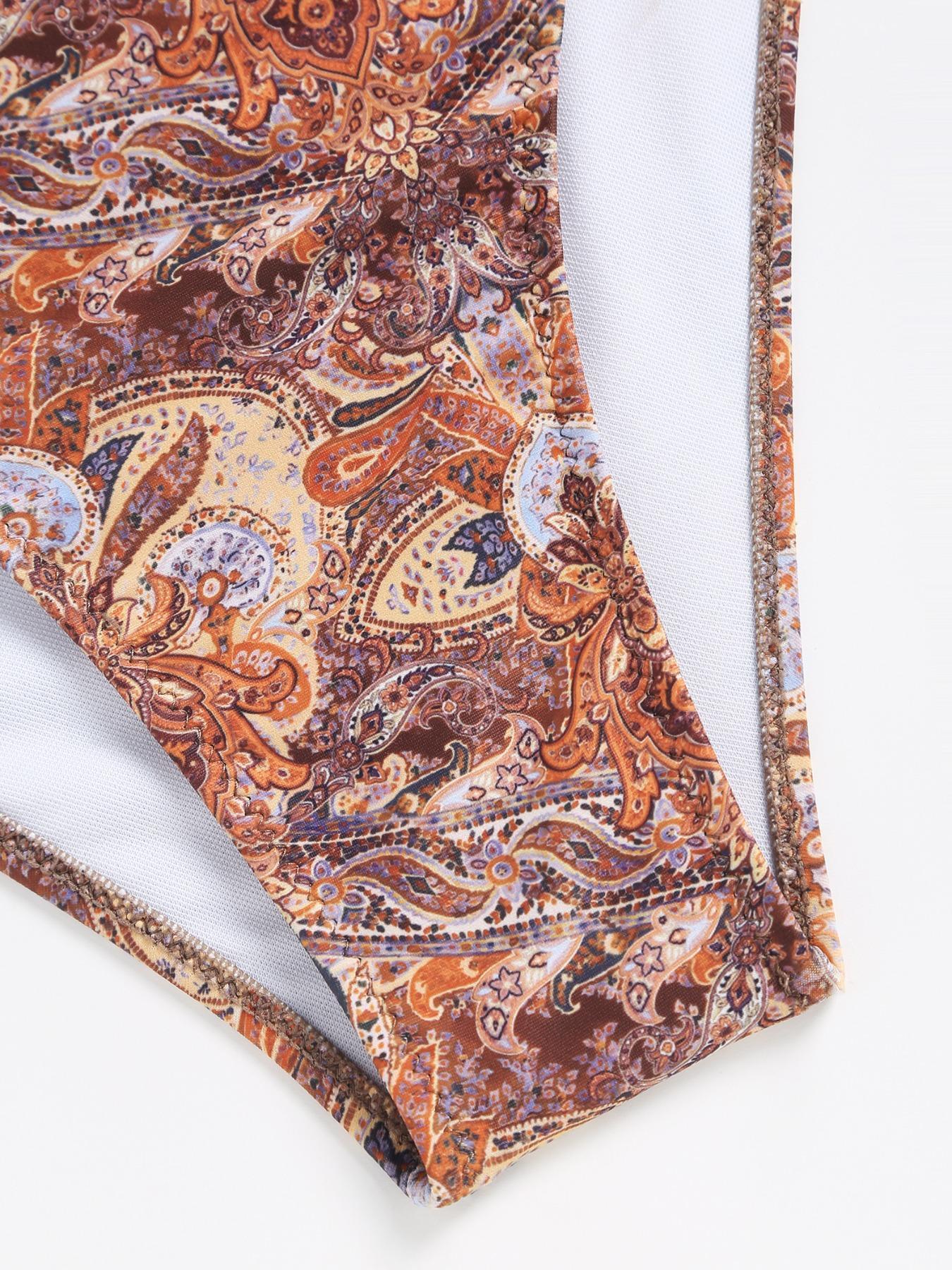 Women's Paisley Print Bikini Set, Casual Fashion Chic Swimsuit for Beach Holiday Vacation, Ladies Swimwear for All Seasons