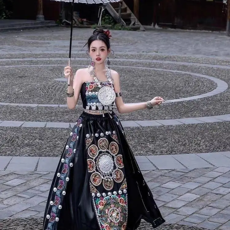 Hmong Miao / Hani Embroidered Photo Shoot Styling Set - Ethnic Portrait Look