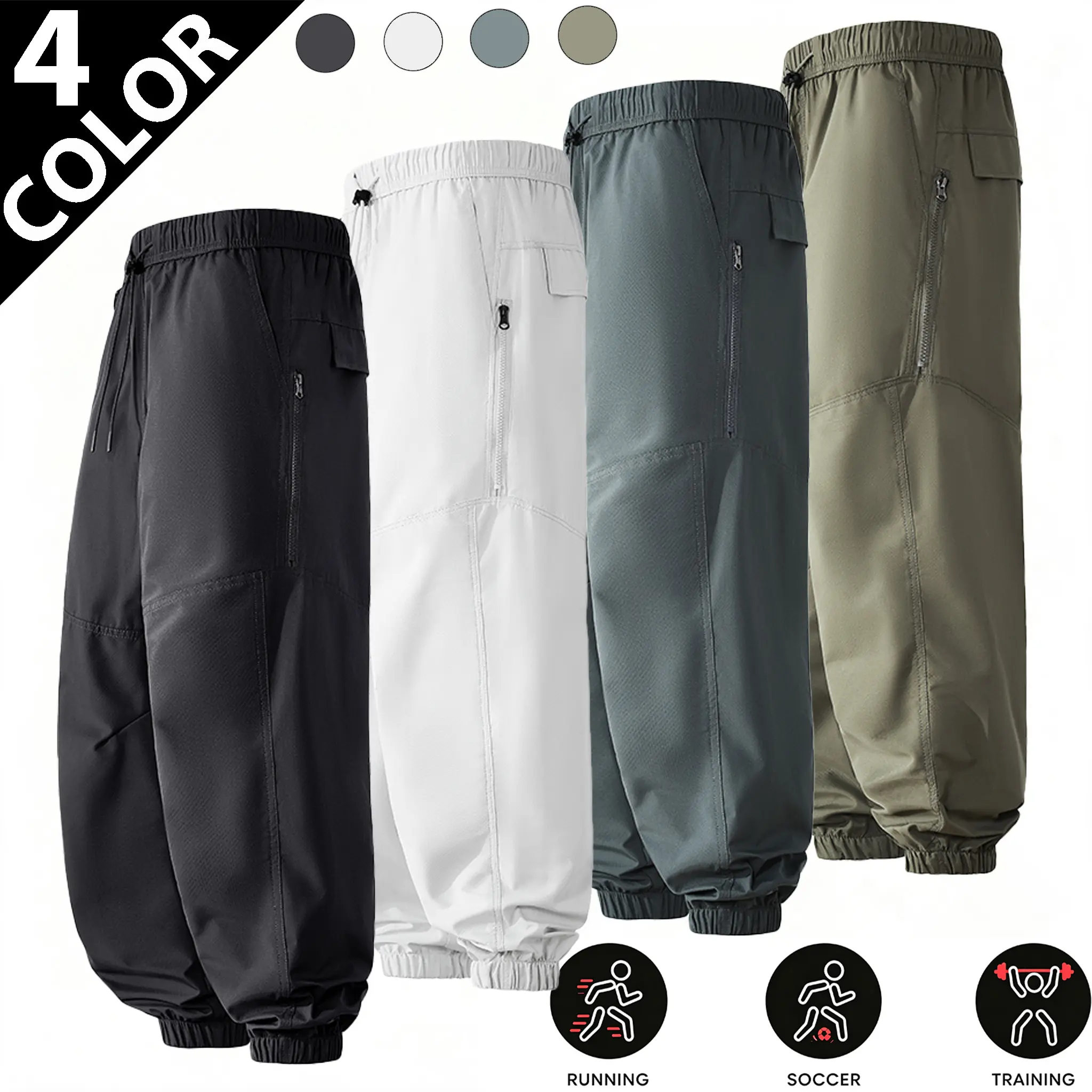 2026 Men’s Casual Sports Pants for Young Students, Fleece Lined Thick Tapered Joggers for Autumn Winter, Lightweight Slim & Loose Straight Long Trousers for Spring Fall, Breathable All-match Sweatpants for Daily School Outdoor Activities