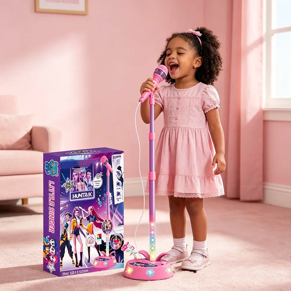 Upgraded Brand-New Children's Witch Kpop Girl Group Musical  Karaoke Microphone Toy with Colorful LED Lights, Encouraging Singing, A Role-Playing and Music Education Toy USB-C Interface For Playing Songs From Your Phone, Girl's Birthday Gift