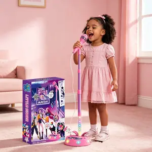 Upgraded Brand-New Children's Witch Girl Group Musical  Karaoke Microphone Toy with Colorful LED Lights, Encouraging Singing, A Role-Playing and Music Education Toy USB-C Interface For Playing Songs From Your Phone, Girl's Birthday Gift