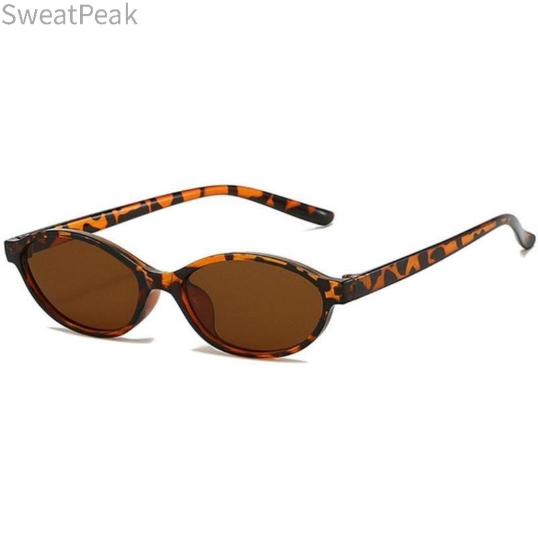 Retro Oval Cat Eye Sunglasses for Women UV400 Protection Narrow Frame 90s Y2K LJCZKA Retro Oval Cat Eye Sunglasses for Women 90s Trendy  main image 3