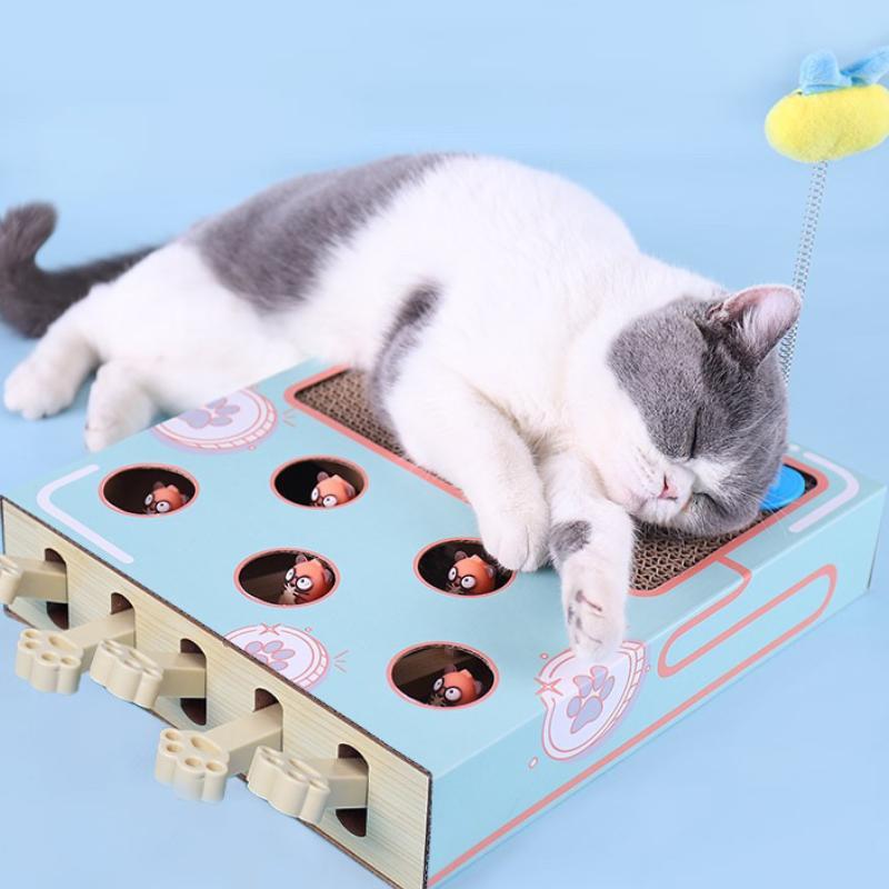 Cat Scratch Board Game, Interactive Corrugated Cardboard Toy, Multi-functional Cat Play & Exercise Accessories, Pet Supplies