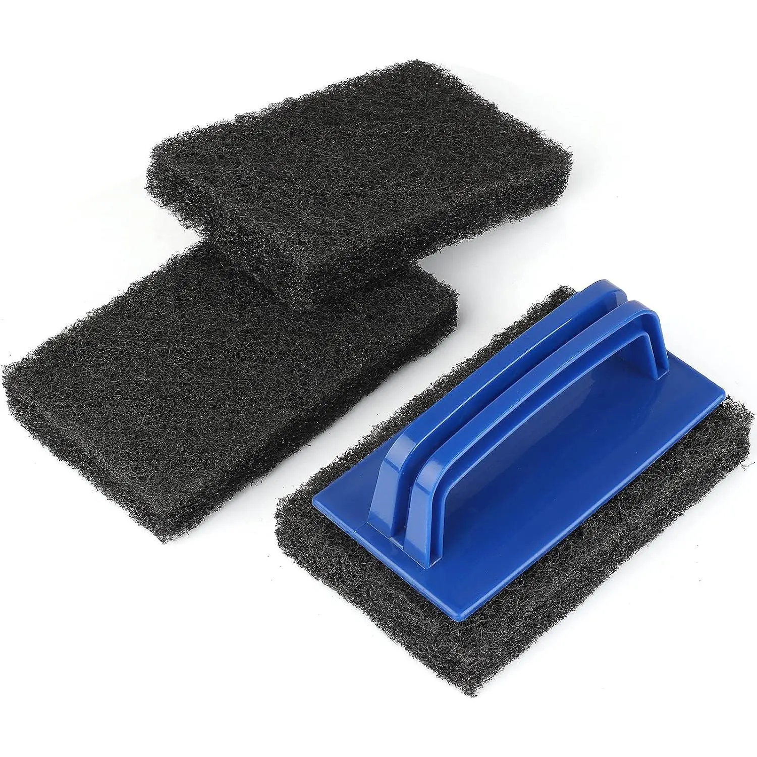 Grill Cleaning Kit, Heavy Duty Griddle  Scouring Pad & Handle, Griddle Cleaning Brush for Charcoal, Gas Grills, Cast Iron Cookware, Oven, Grate, Stovetop