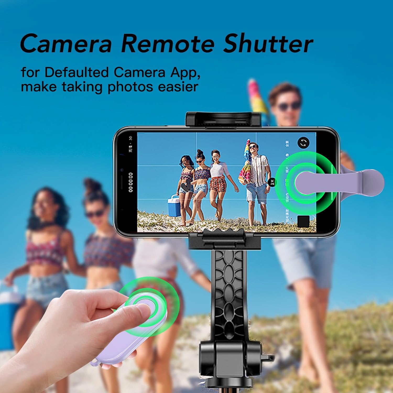 Remote Control Page Turner for Kindle Paperwhite Oasis Kobo eReaders,Kindle Clicker Page Turner Accessories for iPhone,iPad, Android Tablets Reading Novels,Camera Video Record&Shutter Selfie (Purple)