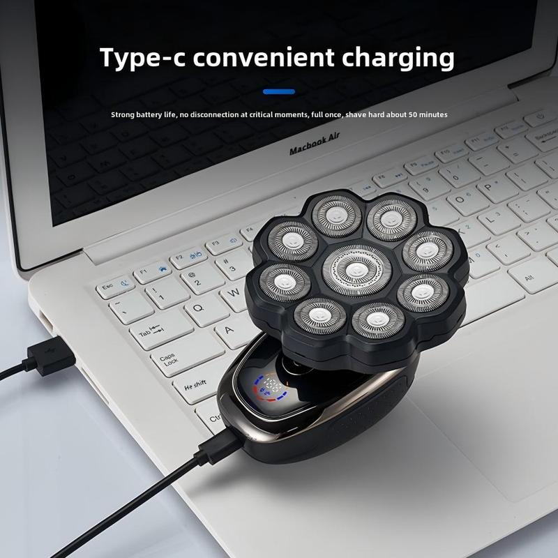 5 in 1 Electric Head Shaver for Men, Waterproof Wet/Dry Grooming Kit, Cordless Rechargeable Razor, Rechargeable Shaver Machine for Home & Travel