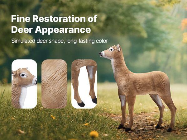 VEVOR Deer Decoy Outdoor Realistic Durable Doe Decoys for Hunting Foldable Legs 1-Pack