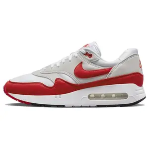 Nike Air Max 1 '86 Big Bubble Low-Top Casual Sneakers for Men in Red and Gray Verifiable, with credentials and supporting global authentication