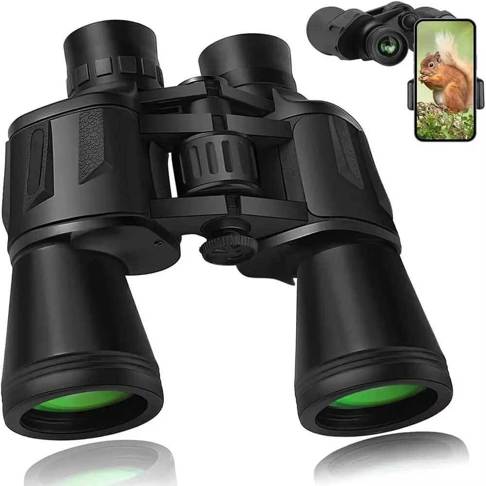 High-Definition 10x50 HD Binoculars, Lightweight PC Material, Anti-Shock, Non-Slip Grip, Ideal for Hiking, Stargazing, Fishing, Canyon Viewing