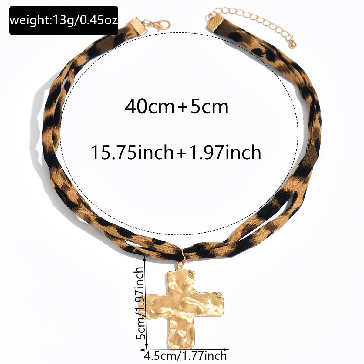 Wholesale cross necklaces for European and American cross-border markets, leopard print, flower, heart pendants, summer ocean shell and starfish collarbone chains