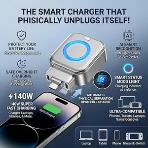 2026 New Model Hyundai USB-C Charger Adapter, 140W Output, with Smart Overcharge Protection and Automatic Power-Off Function