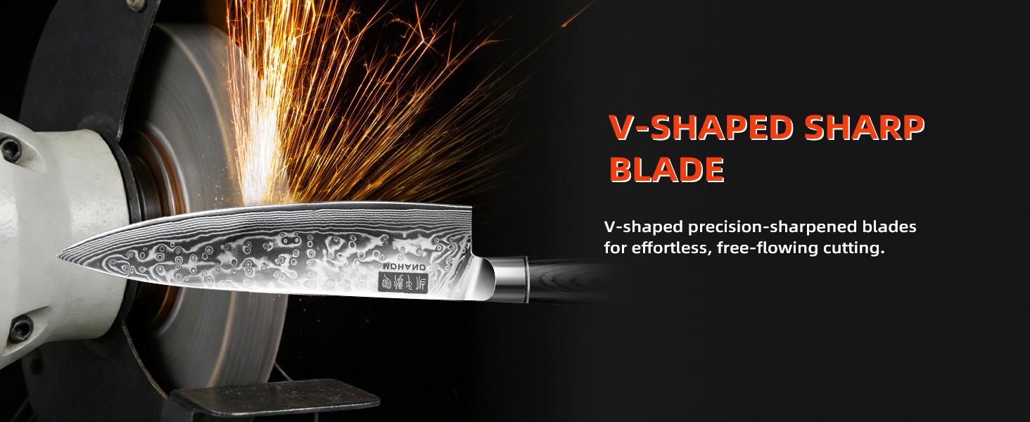 MDHAND Chef Knife 8 Inch, Ultra Sharp Damascus Kitchen Knife, Professional VG10 Super Steel Japanese Knife with Balanced Pakkawood Handle, Cooking Knives for Home Kitchen Gift Idea, Elegant Box