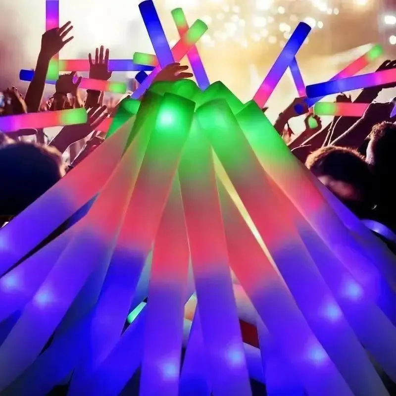 12-Pack RGB Colorful LED Glow Sticks, Fluorescent Cheersticks, Handheld Light Tubes for Christmas Birthday Wedding Party Props