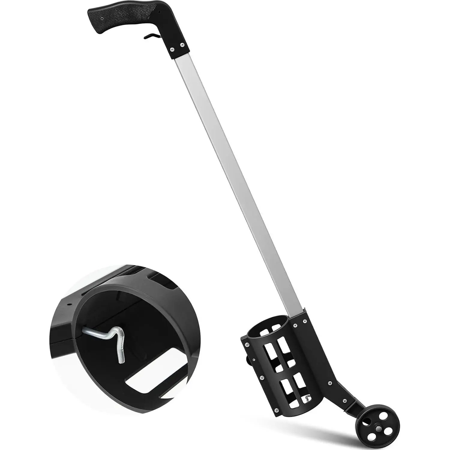 1 Piece Side Push Wheeled Marking Wand for Line Paint Spray, Black
