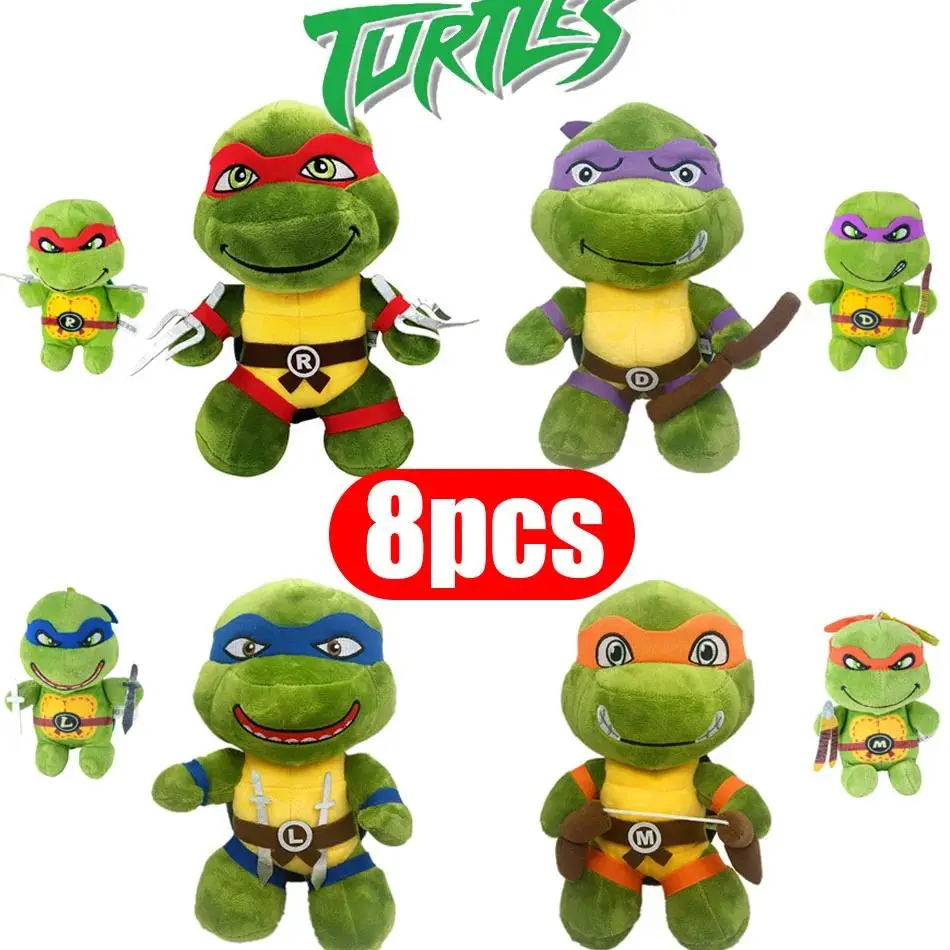 New 12/25cm Teenage Mutant Ninja Turtles plush doll keychain plush TNNT Donatello Mickey Raphael Leonardo Character Stuffed Toys