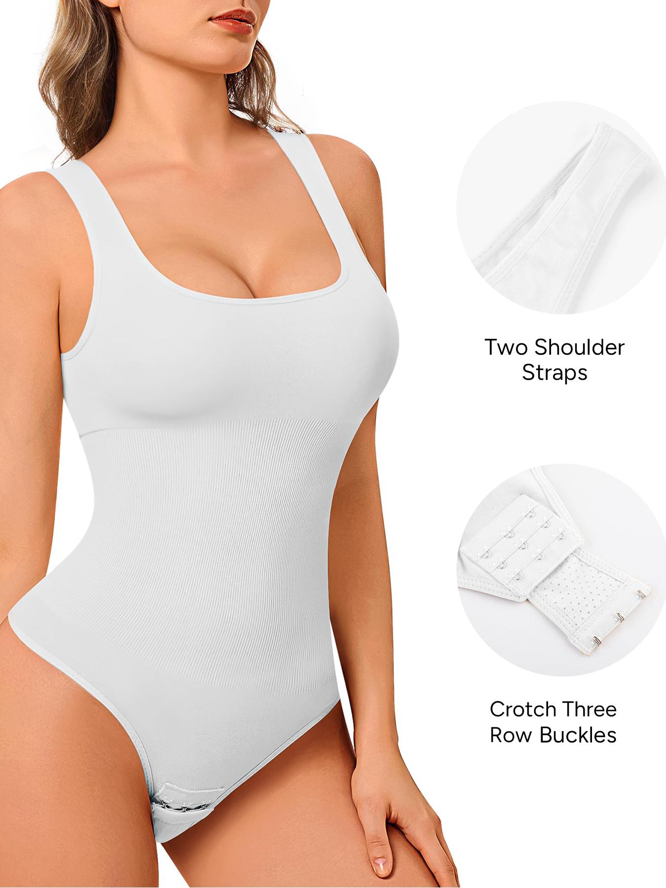 【Plus Size】 Solid Color Shapewear Bodysuit, High Stretch Shaper, Tummy Control Butt Lifter, Ladies Shapewear for All Seasons