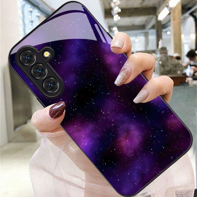 Phone Case: Starry Sky Purple Series, Night Sky Galaxy Print, Compatible with Samsung Galaxy S26 S25 S24 S23 S22Pro S21 S20 Fe Plus Ultra Pro A56 A55 A54 A53 A52 A51 A36 A35 A34 A32 A26 A25 A24 A23 A16 A15 A14 A06 A05 A03s