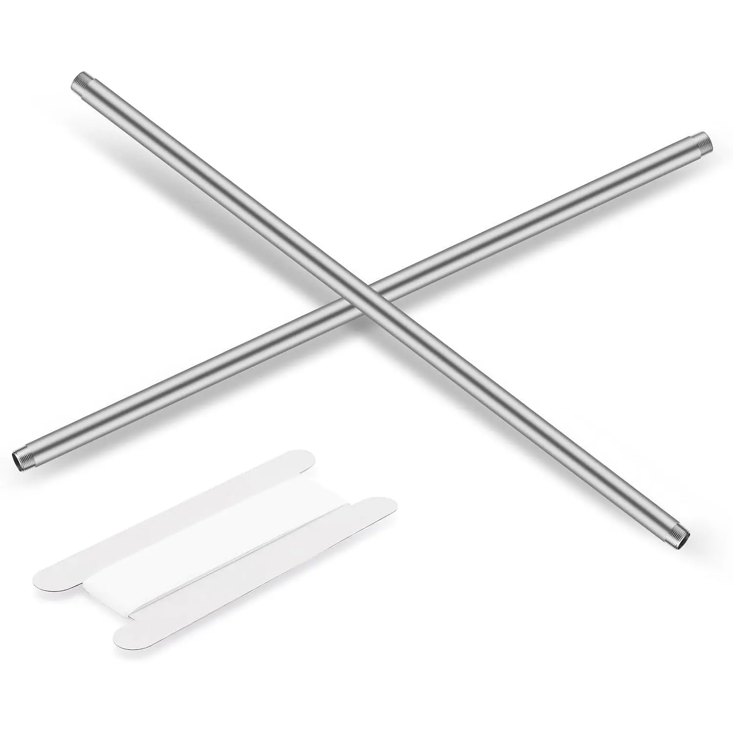 1/4"x16" 304 Stainless Steel Pipe, 1/4" NPT x 1/4" NPT Male Threaded Nipple, SCH40 Heavy Duty Pre-Cut Steel Pipe for Plumbing Gas, Hydraulic, and Industrial Applications(16", 2 count)