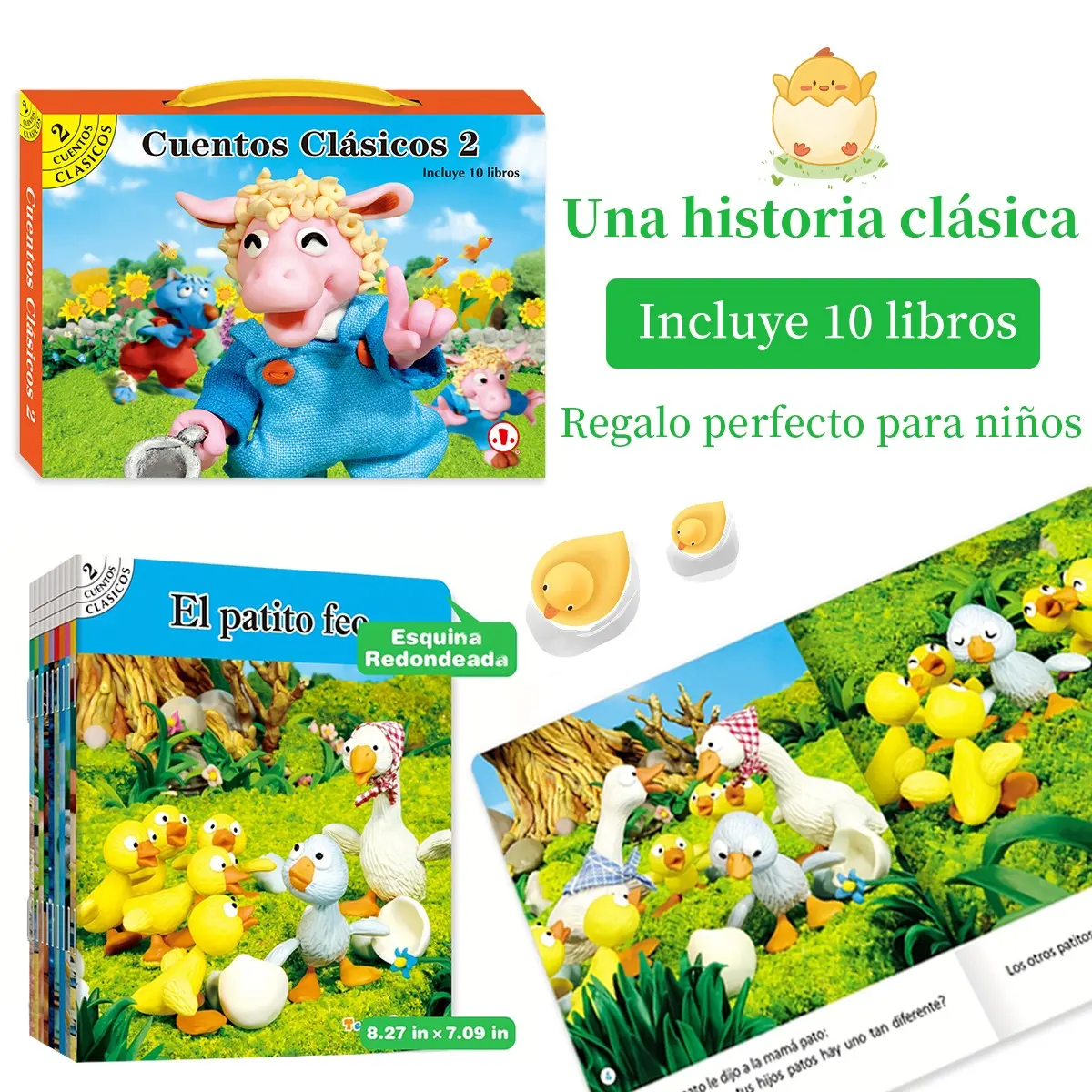Set of 10 Spanish Language Early Education Fairy Tale Story Books, Preschool Books, Ideal for Learning and Fun, Perfect Gift for Kids
