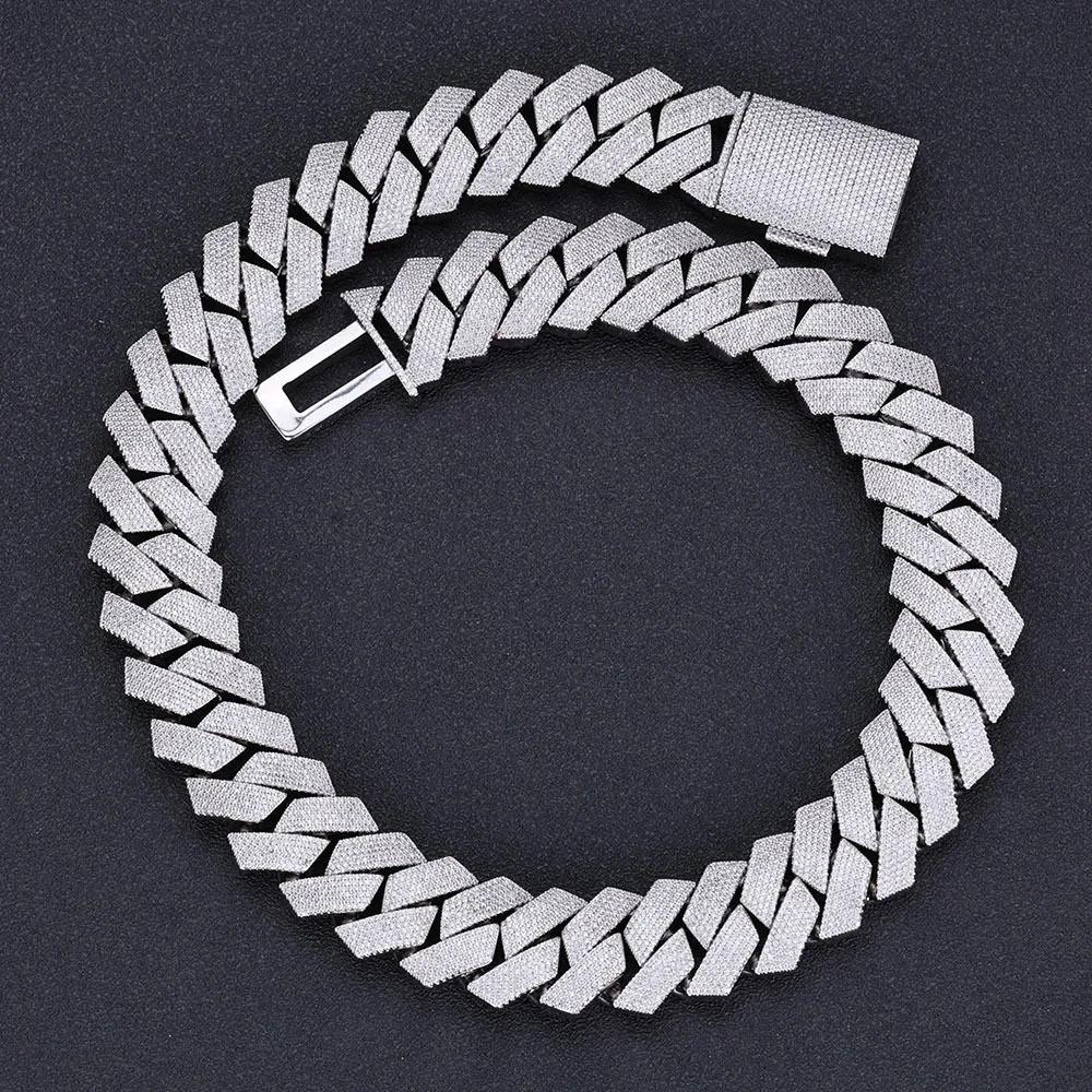 15mm Six rows Full Diamond Shap Cuban Chain Necklaces For Men Women Iced Out Chain Hip Hop Goth Jewelry Free Shipping