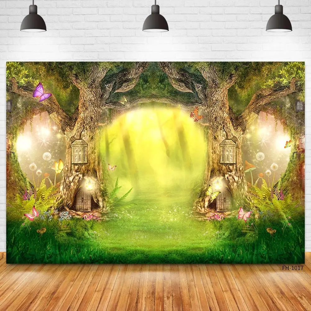 Dreamy Fairy Tale Castle Jungle Backdrop Background Cloth, Fantasy Castle Tapestry Wall Hanging Photography Background Premium Polyester Fabric, Baby Birthday Decor, Wedding Party Setup, Photo Studio Background, Event Decoration Prop