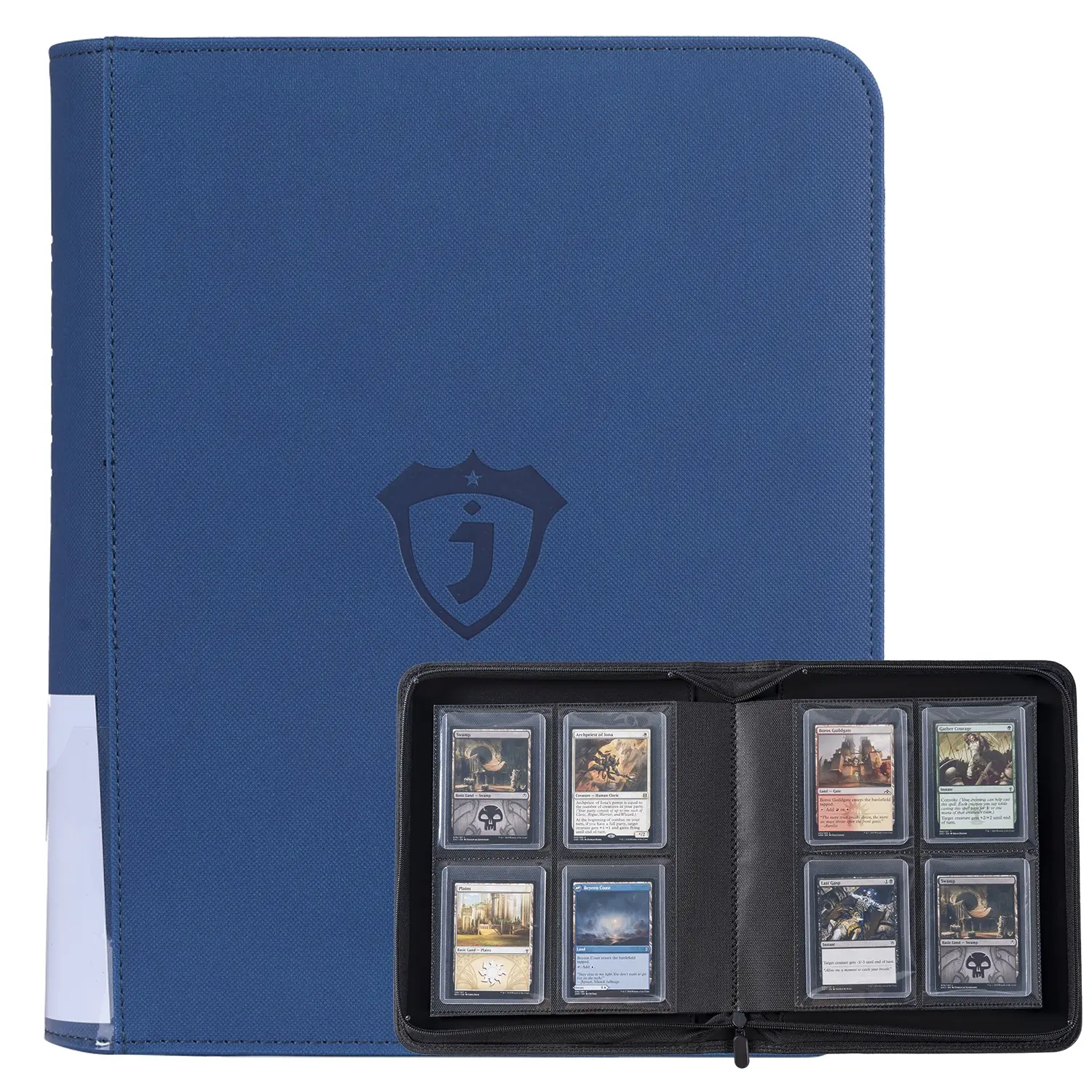 Top Loader Binder, 4 Pocket (3" x 4"), Holds 144 Toploaders,Side-Loading Zippered Binder for TCG, MTG & Sports Cards
