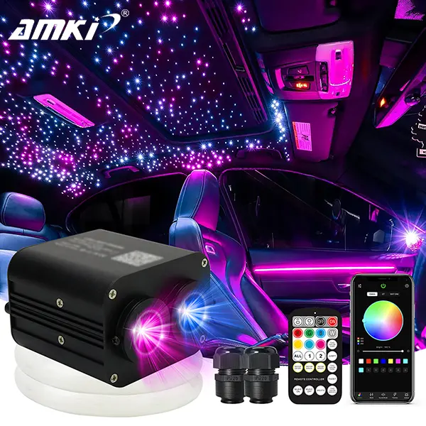 20W Dual Port Headliner Car Starry Sky Ceiling Light Kit Fiber Optic APP Music Control LED Star Roof for Car Interior Atmosphere Light,   starlight car roof