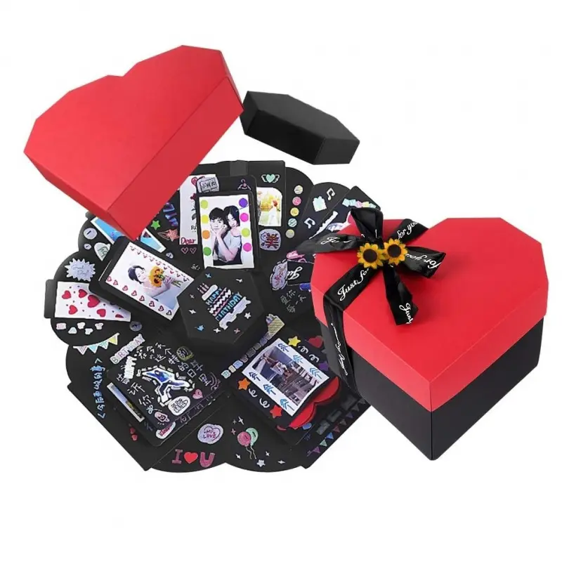 Love Explosion Box DIY Scrapbooking Set Handmade Photo Album, Gift Box for Marriage Proposals, Valentines Surprise, Birthday Surprise, Mother's Day Gifts, Christmas Gifts