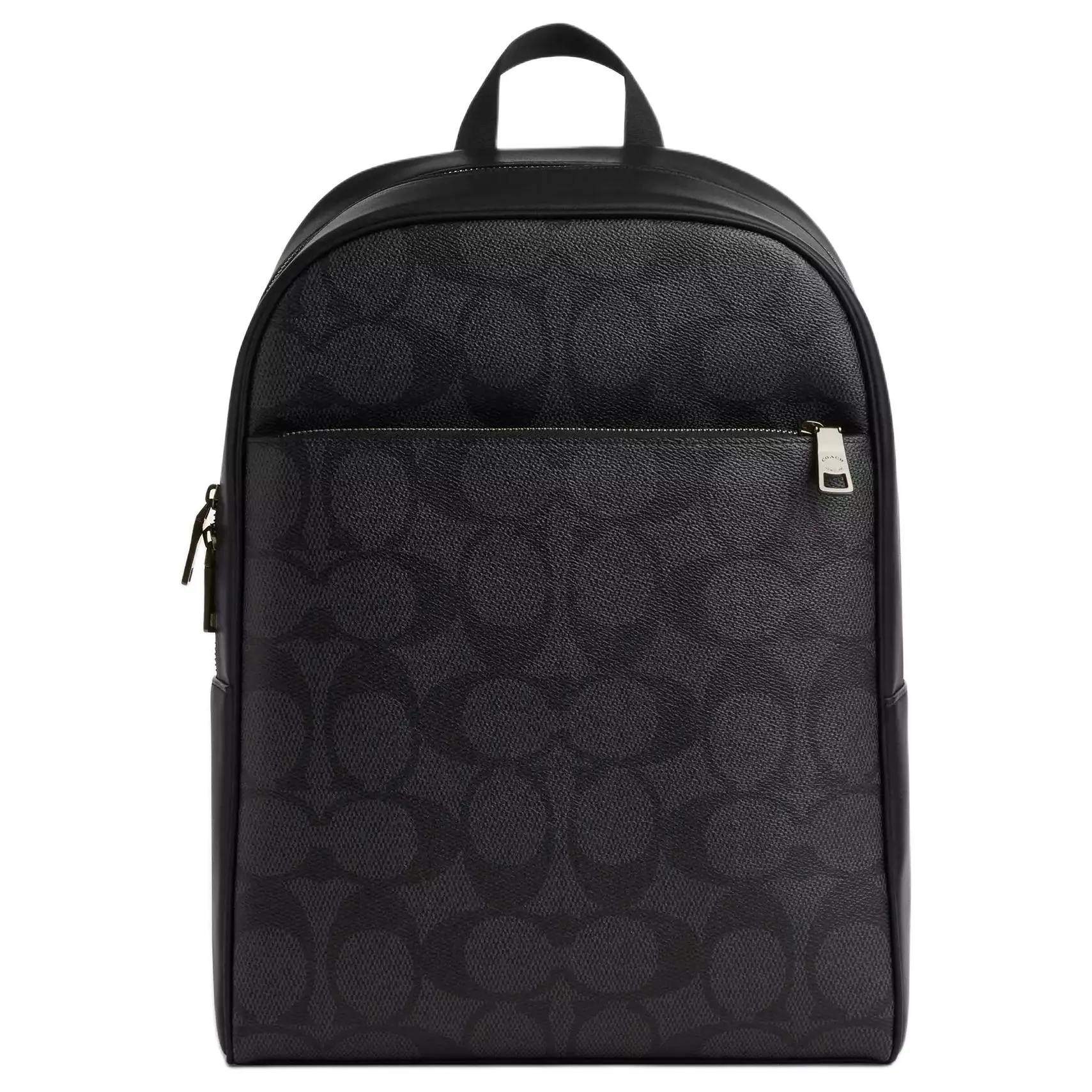 COACH Owen Large Leather Backpack with Zip Closure Unisex Black