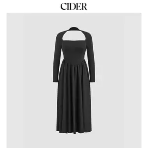 Cider [size 0-10] Asymmetrical Neck Backless Solid Maxi Dress SummerFinds