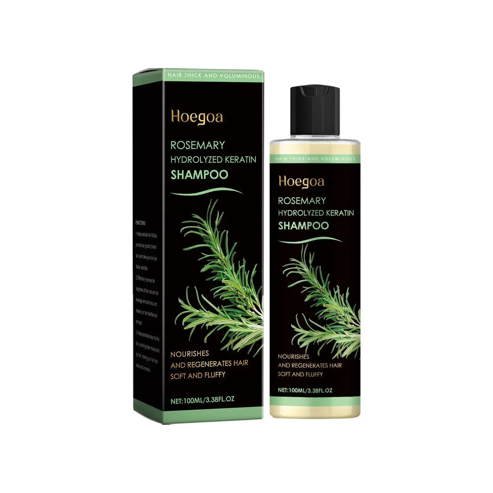 Organic Rosemary Shampoo & Conditioner Set Sulfate-Free Keratin Hydrating Frizz Control Volumizing Hair Care Kit