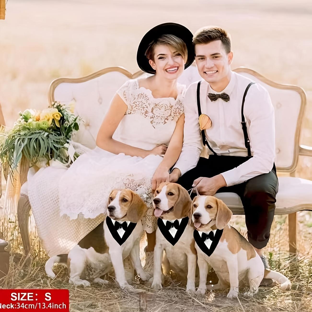 1pc Dog Tuxedo, Formal Dog Wedding Bandana, Dog Collar with Bow Tie, Dog Birthday Outfit, Adjustable Pet Party Tuxedo Dog Wedding Suit, Dress, Dog Birthday Dress, Adjustable Pet Dog Valentine'S Day Costume