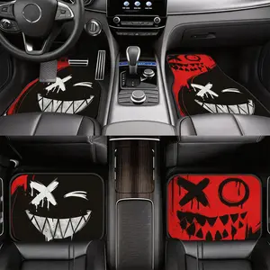 4pcs Halloween car floor mats, with ghost bat skull pattern, space upgrade keep your car clean suitable for daily commuting, receptions trips and household use. Suitable for most vehicle models Easy to clean