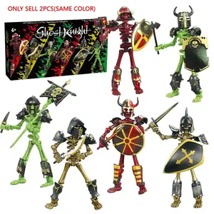 Vintage Roman Skeleton Knight Dolls, Full Jointed Moveable Model, DIY 3D Print Handmade Toy, Halloween Christmas Birthday Gift Set