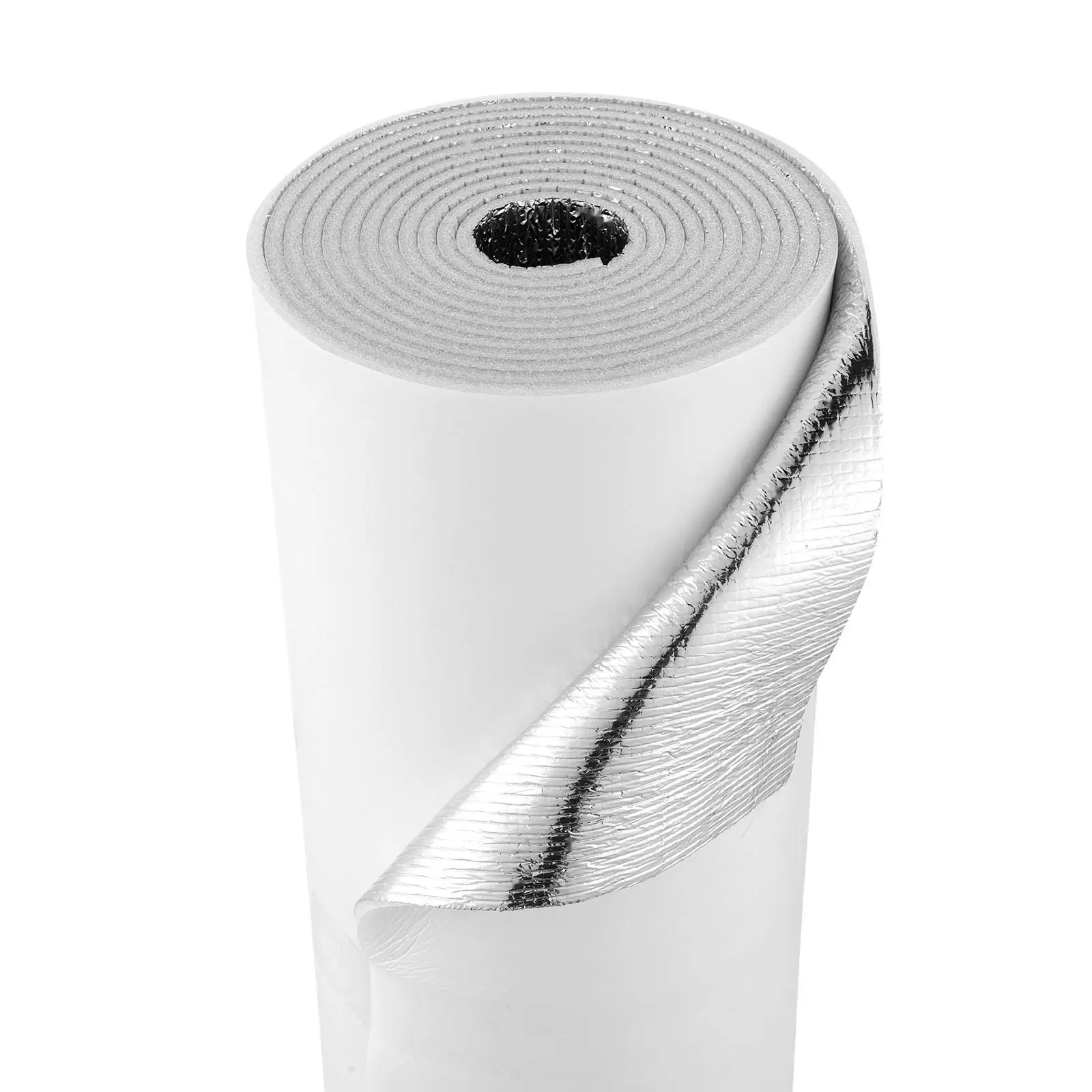 Reflective Insulation Roll Kit For 2-Car Garage Doors, Thermal Insulation System With 6mm Foam Core, 24 In x 18 Ft, 4 Rolls Aluminum Foil EPE Radiant Barrier, White PE Film Heat Shield For Garage Doors