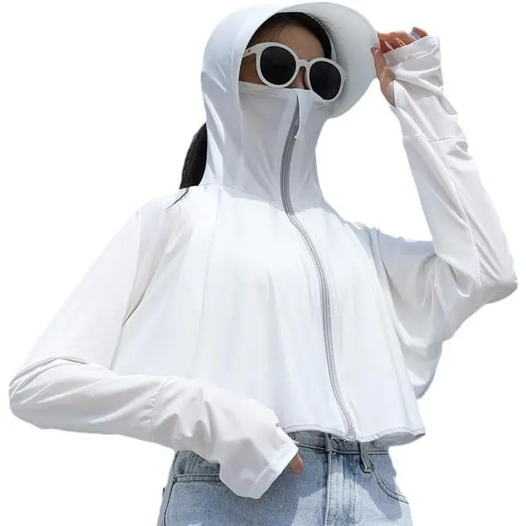Lightweight Sun-Protection-Tops Women Outdoor UPF 50+ Hiking Tops Jacket Athletic Workout Crop Running