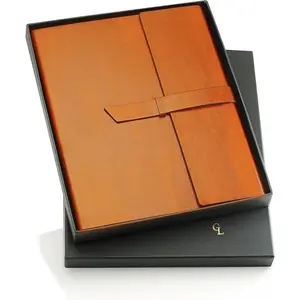 Padfolio Folder - Slim Portfolio Organizer Holder for Letter Legal A4 Note Pads Notebooks for Men and Women Refillable Business  Folio Binder, Brown