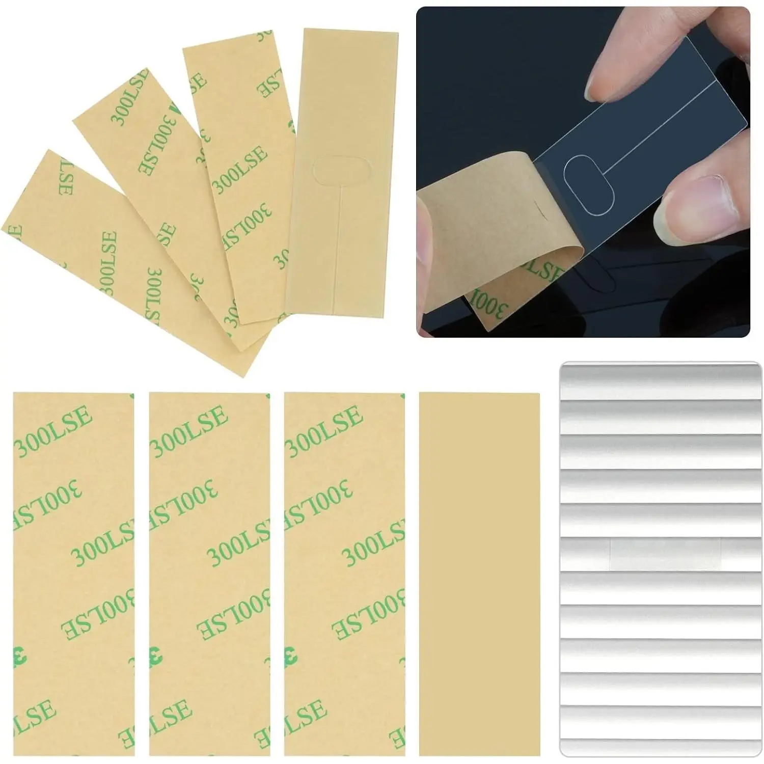 8 Pack Vertical Blind Repair Tabs for Horizontal Blinds Replacement Slats & Parts, 4 with String Holes & 4 Without, 1 Inch