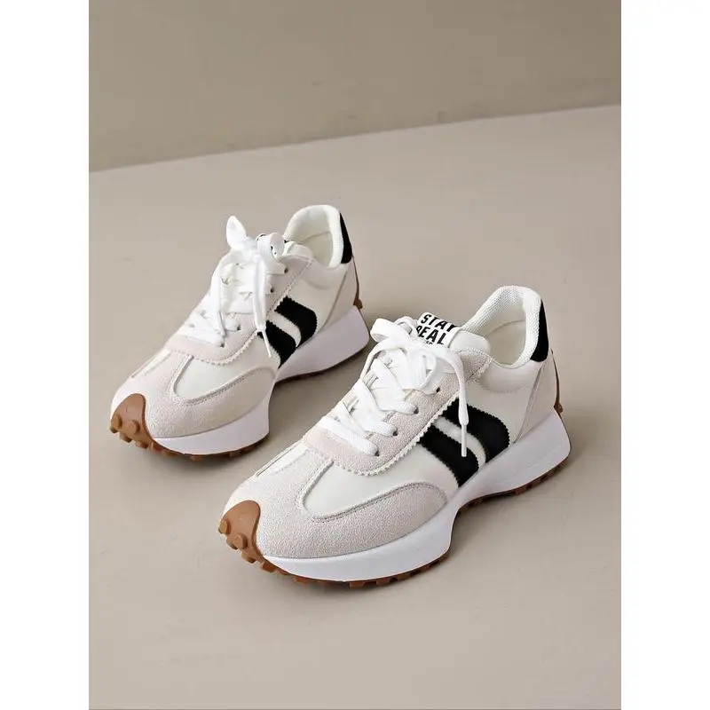 Female Classic Cushioned Fabric Sneakers with Laces - Comfortable, Stylish, Durable, Lightweight All-Season Versatile Casual Sport Footwear for Daily Wear, Running Shoes