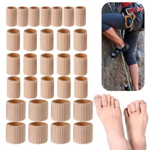 48 Pcs Mixed Size Gel Toe Cushion Tubes, 0.98 Inch Fabric Covered Toe Sleeves, Soft Silicone Protector Pads for Corns, Blisters, Calluses, Fingers and Toes, 3 Sizes for Men Women