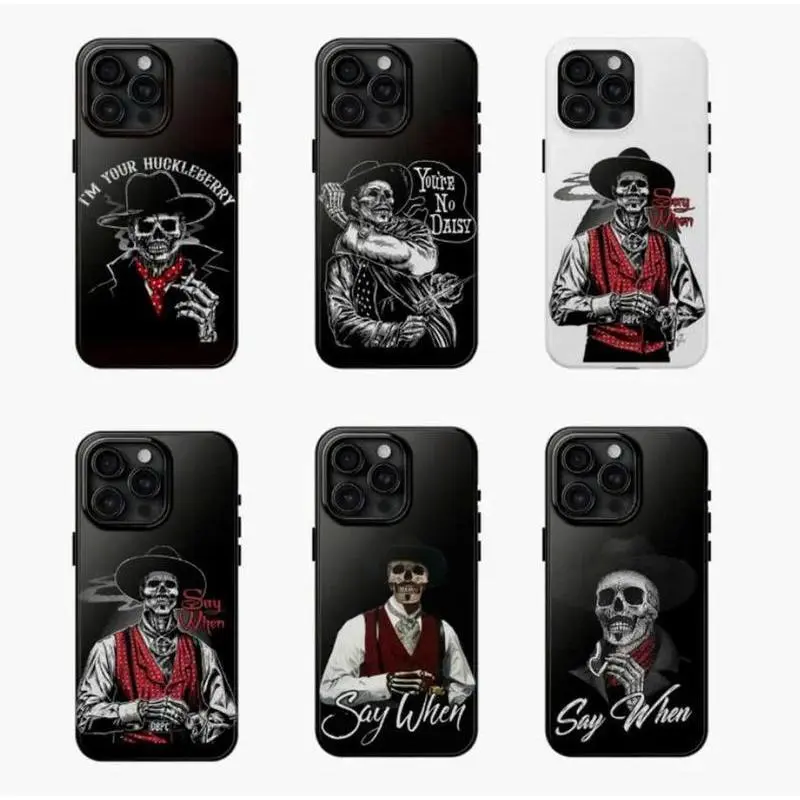 Doc Holliday Val Kilmer Tombstone Tribute Durable Silicone Cellphone Casing, Handheld Device Accessory for Movie Buffs, Compatible with iPhone 11-17 Pro Max/Plus & Samsung Galaxy S23-25