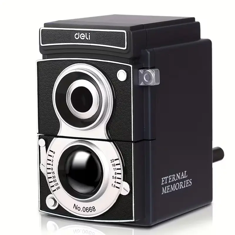 Retro style adjustable desk pencil sharpener, measuring mark ABS, suitable for ordinary and large pencils, without battery operation.