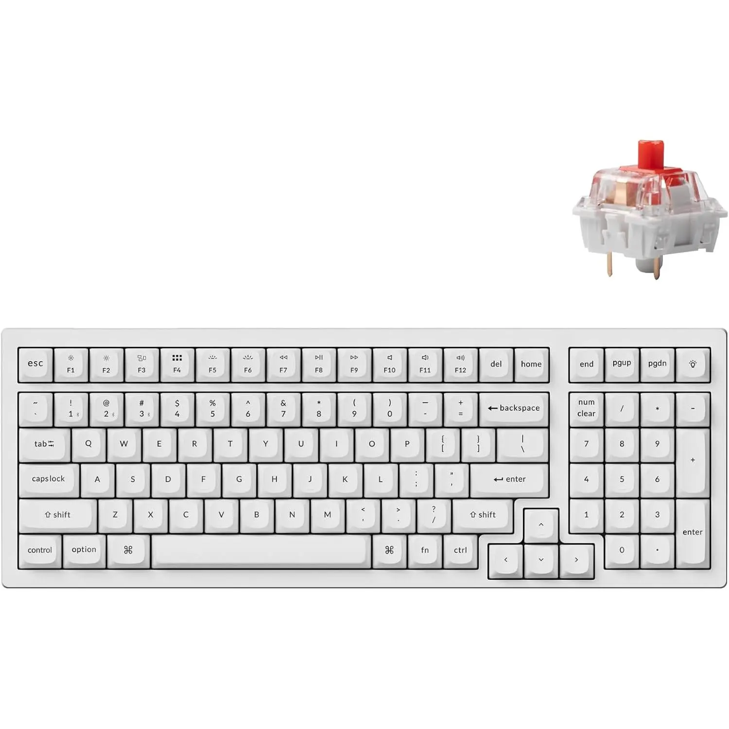 K4 Pro QMK/VIA   Mechanical Keyboard, 96% Layout Custom Programmable Gaming Keyboard with White Backlit, Hot-Swappable K Pro Red  for  Windows Linux - White