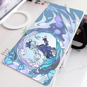 Genshin Impact Characters Mouse Pad – Featuring Furina, Neuvillette, Mavuika, Wanderer & Raiden, Non-Slip Desk Mat with Vibrant HD Artwork edge mouse pad trendy gaming mouse pad ideal gift