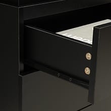 Sikaic 2PCS Nightstand with LED Lights Charging Station Black Modern Bedside Table