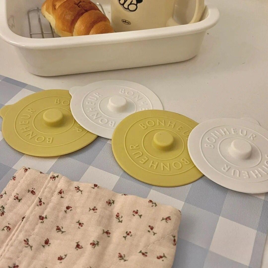 4PCS Universal Silicone Cup Lid Dustproof for Ceramic Glass Mug Tea Cup Storage Bins with Lids