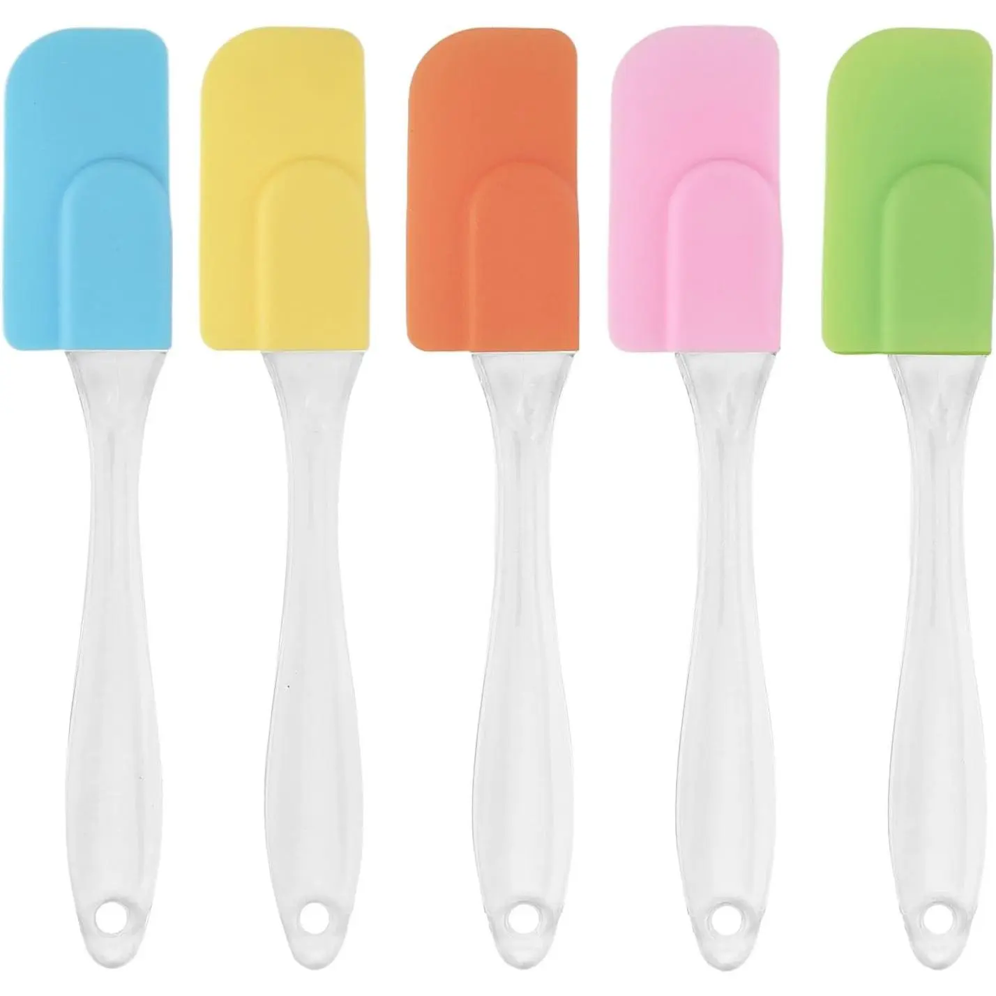 5 count,7Inch  Spatulas Rubber Spatula Small Spatula Baking Mini Spatula Mixing Tool for Nonstick Cookware, Cooking ( green yellow orange blue)